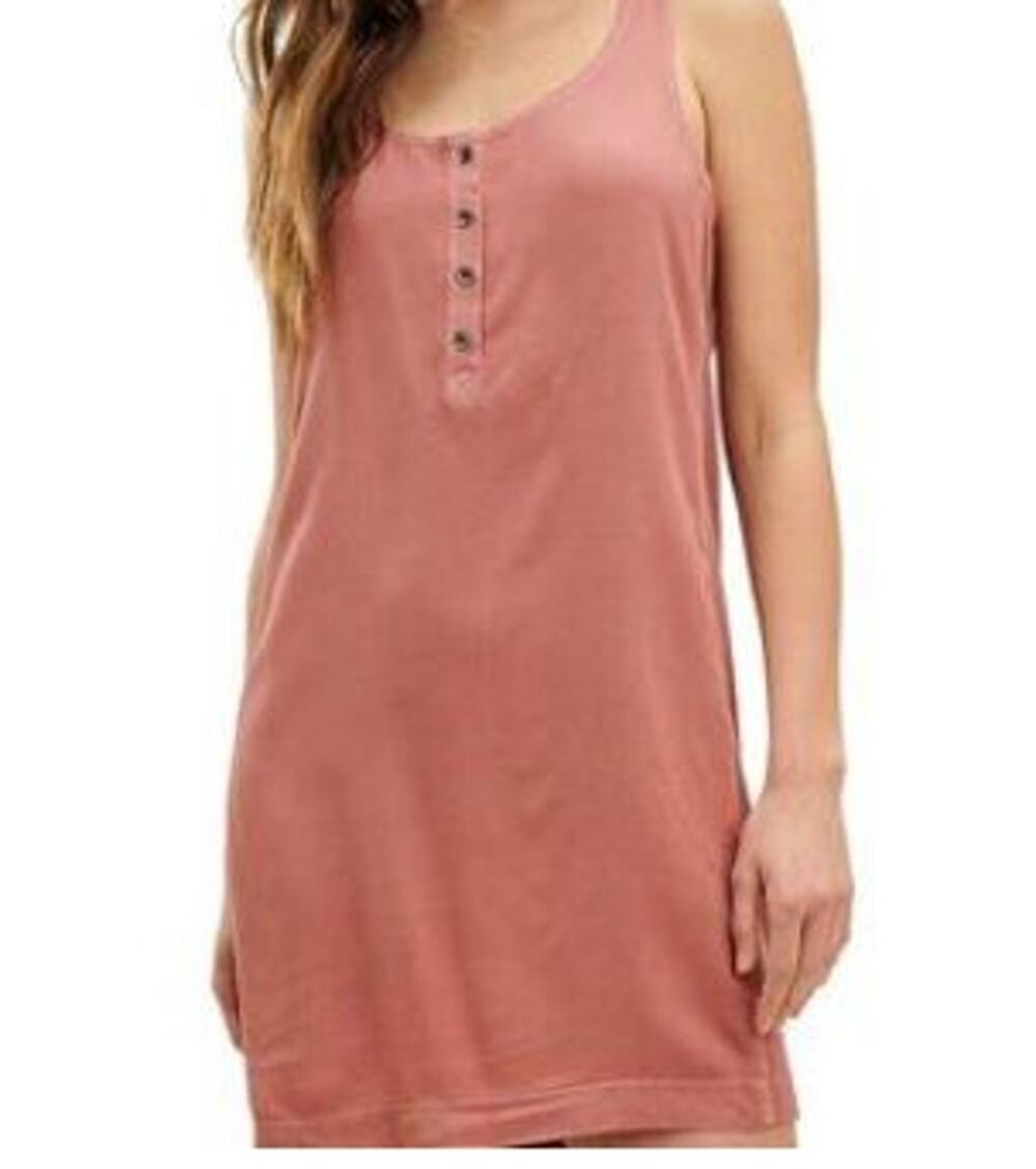 NWT Splendid Pomenade Rib Tank Midi Dress Terracotta Henley Medium Casual Sporty